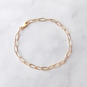 Paperclip chain bracelet 14k gold filled